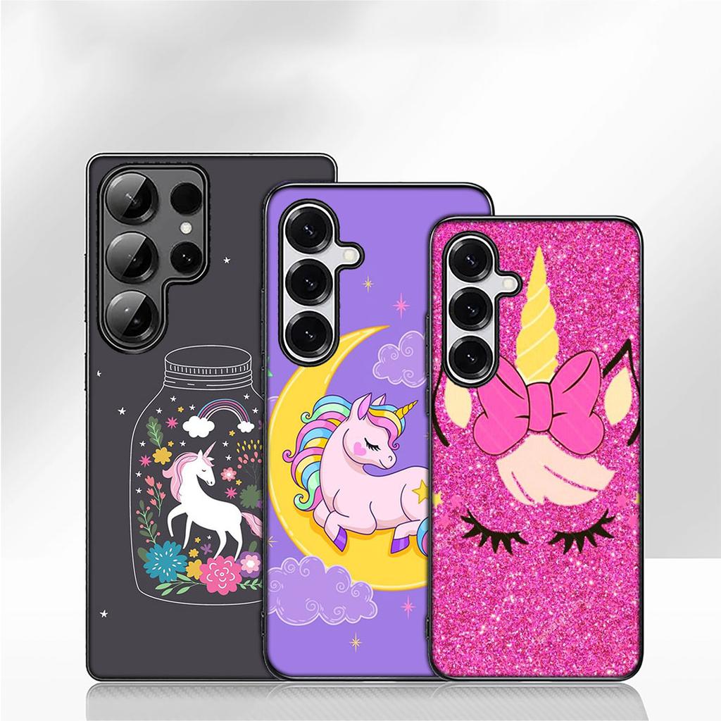 Pink Unicorns Rainbow Cover Phone Case for Samsung Galaxy S25 S23 S22 S24 FE Ultra Plus A56 A05 A06 A15 A16 A57 S7 Edge