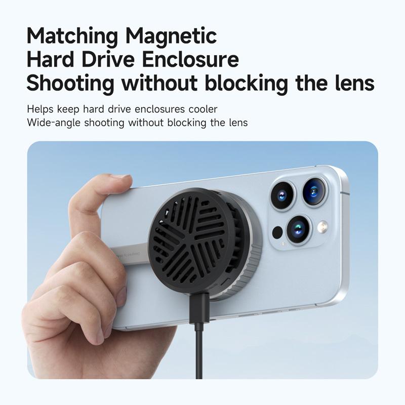 Hagibis Magnetic Cell Phone Cooler Universal Cooling Fan Mobile Phone Radiator for iPhone 17 Pro Black Shark Gaming Live Stream