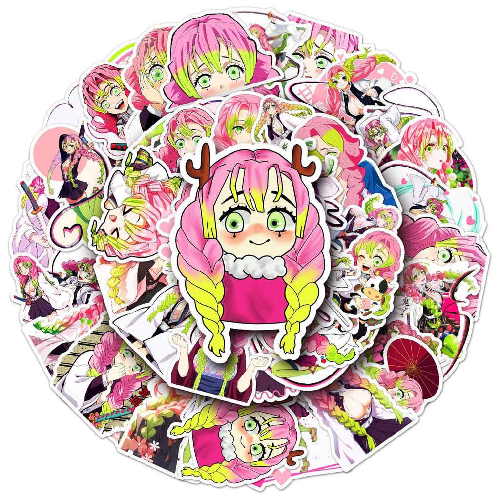 50 Kanroji Mitsuri Demon Slayer Anime Stickers for Cups & Luggage.