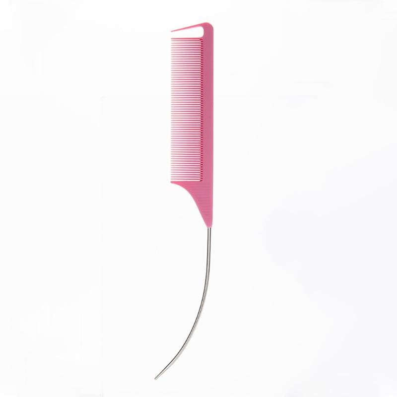 Professional Hair Parting Combs Carbon Fiber Pin Tail Combs With Metal Pin For Salon Styling Hairdressing Comb