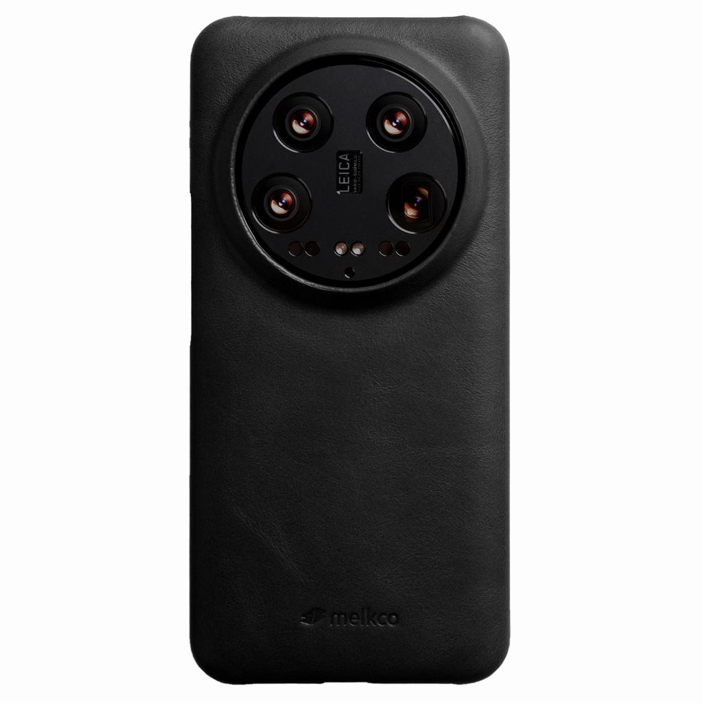 MELKCO For Xiaomi 14 Ultra Case Waxy Genuine Cow Leather PC Phone Back Cover