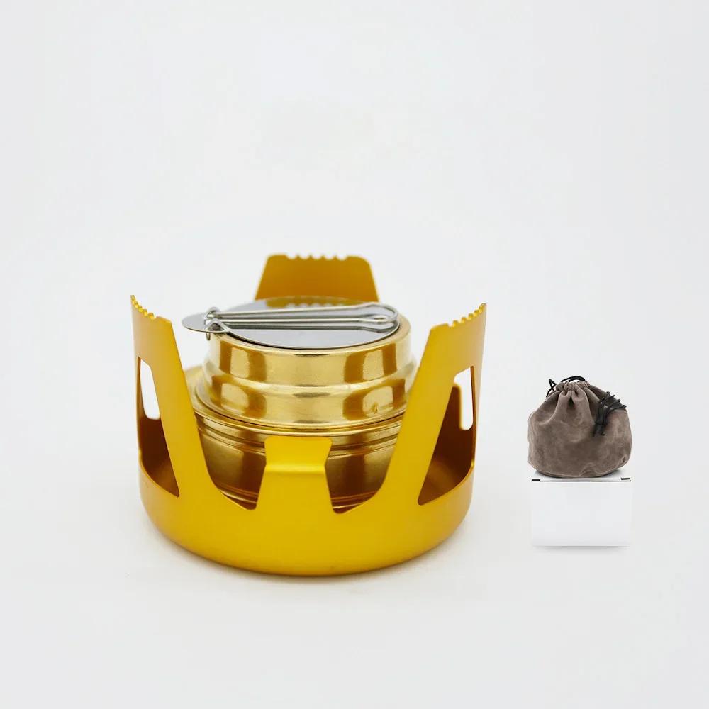 

1PC Portable Mini Alcohol Stove Outdoor Camping Stove Adjustable Flame Picnic Barbecue Fishing with Aluminum Alloy Structure