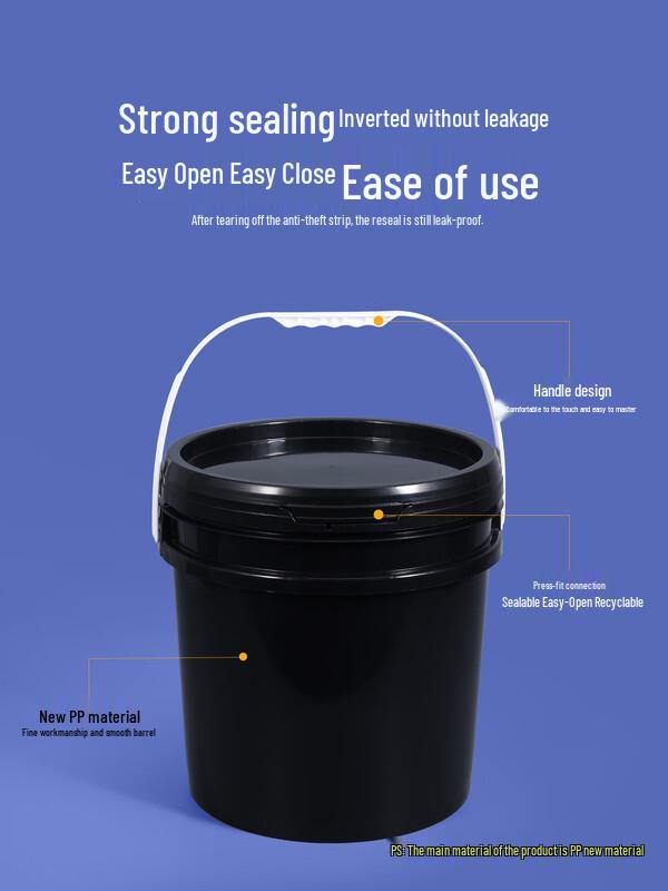30L Black Light-Blocking Sealed Plastic Bucket