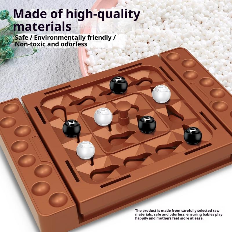 1 Set Montessori Schienen-Schachspiele Touch Flip Schwarz Weiß Schach Eltern-Kind Interaktives Intelligentes Tisch-Brettspiel