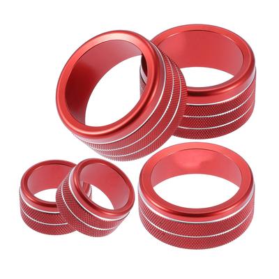 ABSOPRO AC Pokrywa Gałki Przełącznika 4WD ze Stopu Aluminium 5 szt. Czerwona