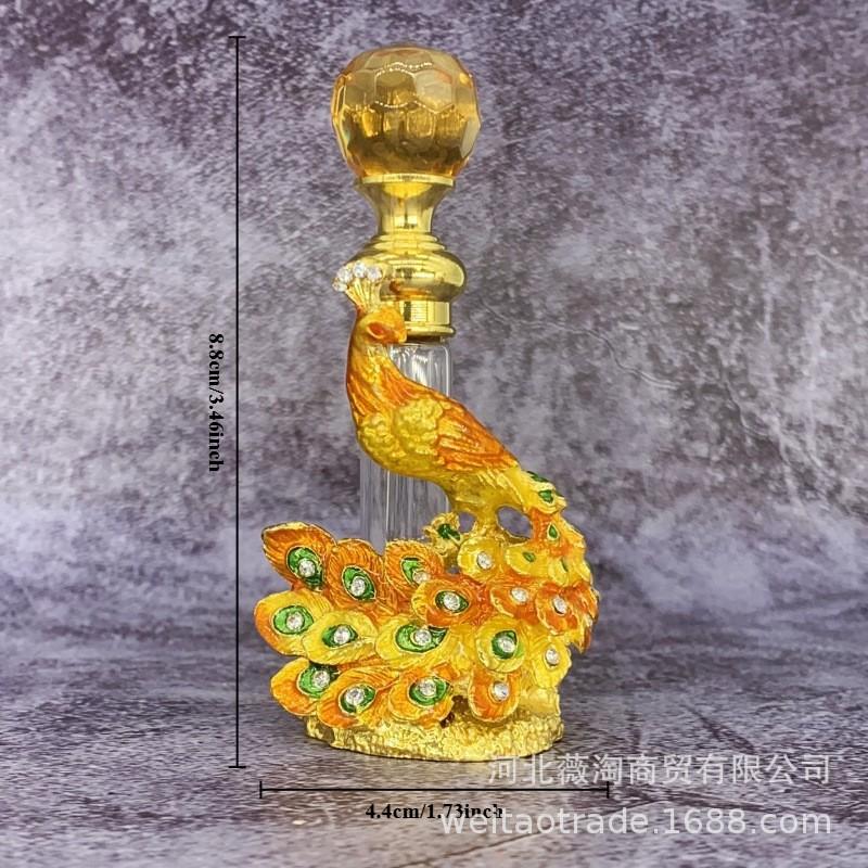 

15 мл Металлический флакон для парфюмерного масла в форме бабочки, круглая бутылочка, стеклянное парфюмерное масло с разноцветным красителем. One Size золотой