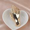 Vintage Metall Handförmige Brosche Minderheitendesign Glänzende Kleidernadel Für Frauen Punk Einzigartige Anzugnadeln Party Schmuck Geschenke