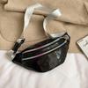 Holographic Fanny Pack Hologram Waist Bag Laser Pu Leather Travel Banana Hip Bum Zip Waist Bags Women Shoulder Bag Quality