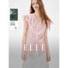 Women's Lyocell-Linen Ruffle V-Neck Blouse