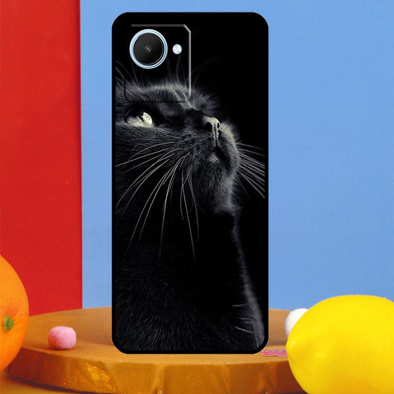 Black Cat Staring Eyes For Realme GT5 GT Neo 6 9 10 11 12 Pro Plus C21Y C25s C30 C31 C33 C35 C51 C53 C55 C67 Case