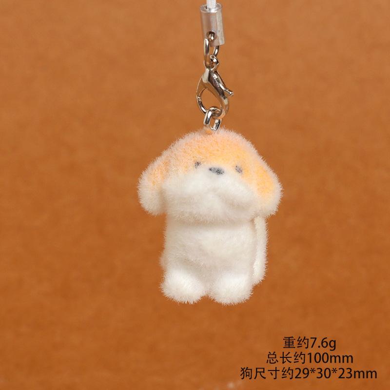 Flocked Puppy for Women Girl Mobile Phone Lanyard Dog Lovers Bag Charms Tremdy Key Chains Couple Friend Kids Gift Bag Charm
