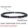 Bracciale in Pietra Naturale Uomo Donna 4mm Bracciale con Perline Piccole Bracciale Meditazione Yoga Occhio di Tigre Mappa Brazalete Pulseira