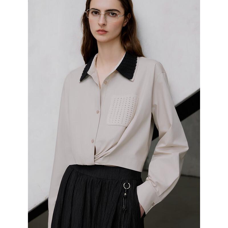 ELLE Contrast Panel Twist Blouse M