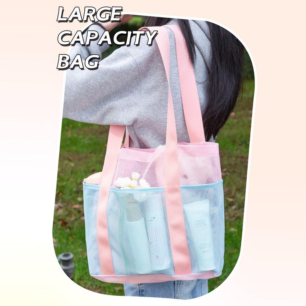 Fashion Handheld Swimming Bag Large Capacity Mesh Beach Bags Foldable Sport Bag