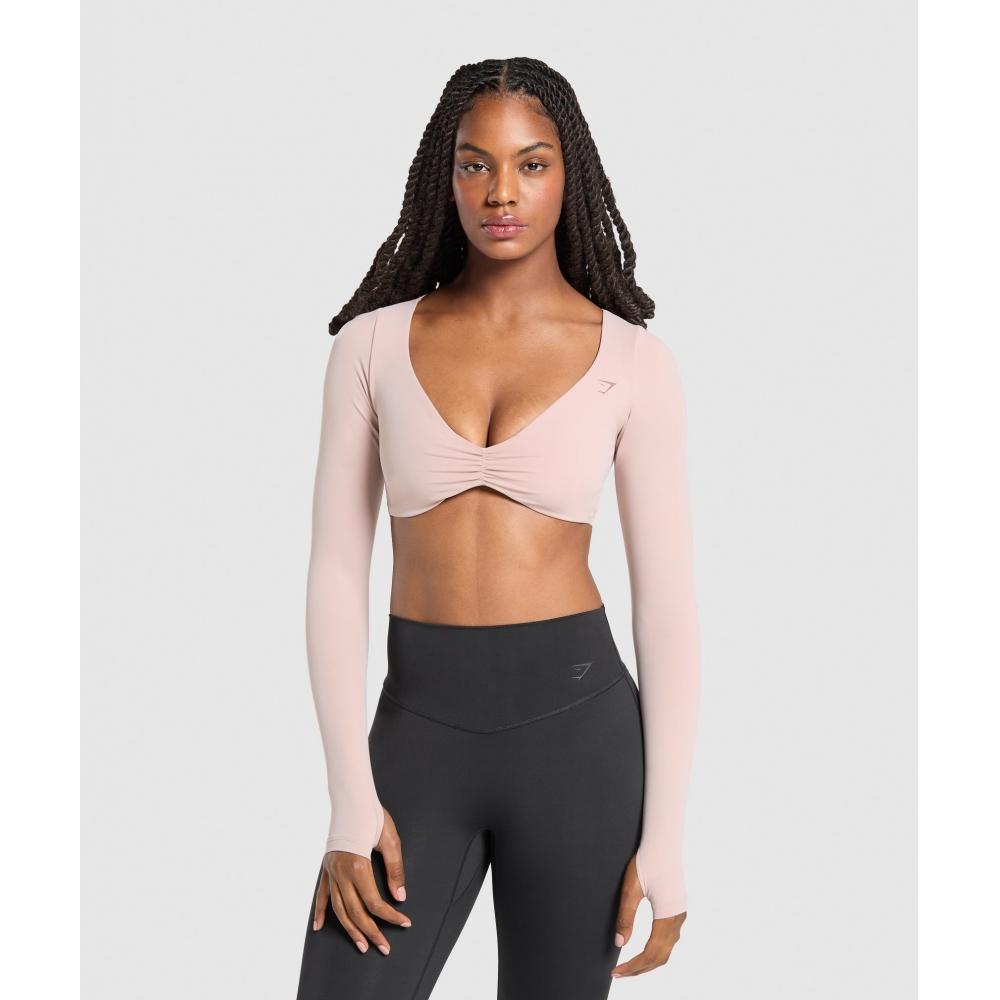 

Gymshark Twist Front Long Sleeve Top Muted Pink B3c8m Kb68 S