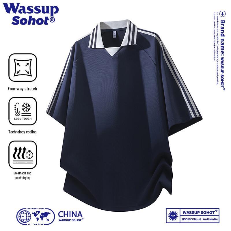Wassup Sohot Men s Striped Polo T-shirt XL