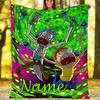 Customizable Rick and Morty Throw Blanket – Personalized Name, All-Season Cozy Snug Blanket, Machine Washable, Personalized Blanket
