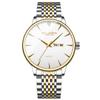 Men's Business-Style Stainless Steel Band Quartz Watches Waterproof Fashionable 9mm Case 30M Water Resistant