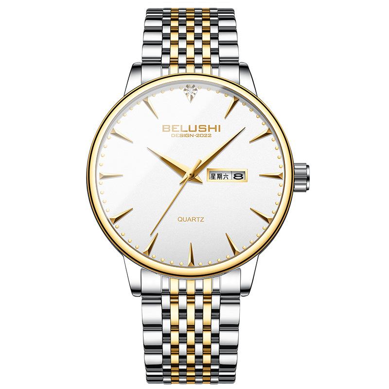 New Top Men's Watch Business Diamond-encrusted Stainless Steel Band Waterproof Fashion Watch Watch Men's Quartz Watch