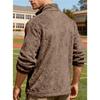 Men's Standing Collar Fleece Top With Zipper Oversized Casual Jacket For Autumn And Winter