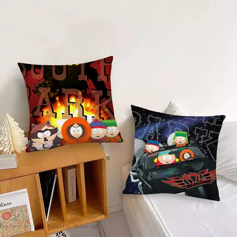 S-South Park Pillow Case Square Pillow Bedroom Sofa Leisure Comfort Cushion Car Living Room Home Decoration
