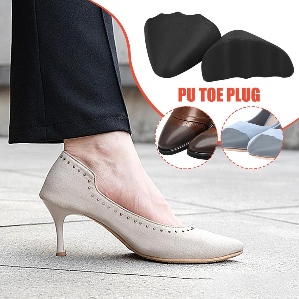 1 Pair High Heel Toe Plug PU Shoe Insert Big Shoes Toe Front Filler Cushion Pain Relief Protector Shoes Accessories