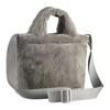 Polyester Crossbody Plush Tote For Date And Commute One Shoulder Handbag Mini Women's Gray 091713-03