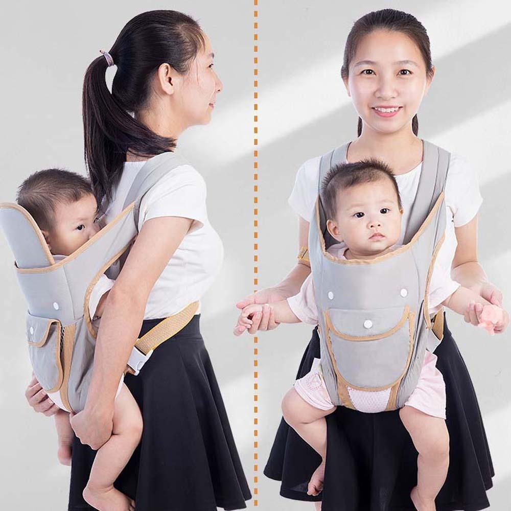 

Adjustable Baby Carrier Swaddle Cotton Infant Kangaroo Bag Baby Sling Carrier Outdoor сірий
