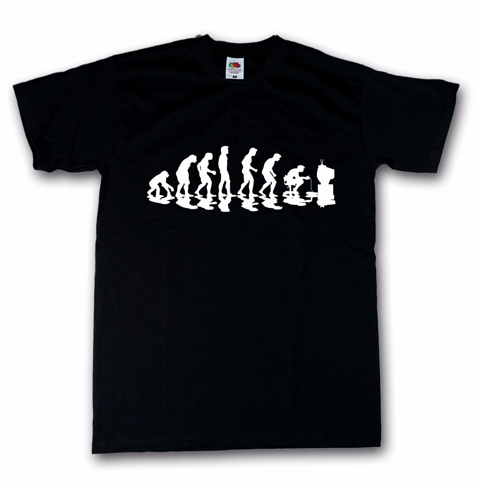 Evolution gamer computer game fun shirt cult T-shirt black 100% cotton S-5XL XL