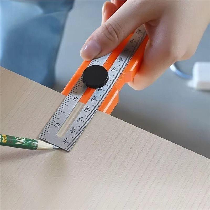 Foldable Marking Ruler Adjustable Measuring Ruler Multi-Angle, Foldable, Depth Positioning