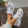Fashion 2025 Autumn Shoes for Women Fashion Printed Women's Sneakers Casual Lace-up Platform Shoes Light Breathable Ladies Running Shoes