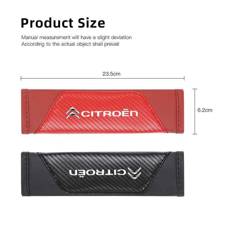 Leather Car Safety Belt Shoulder Pad Cushion Cover For Citroen C3 C5 AIRCROSS C5X C4 Cactus e-C4 X e-C3 Berlingo C-Elysee C1 C6