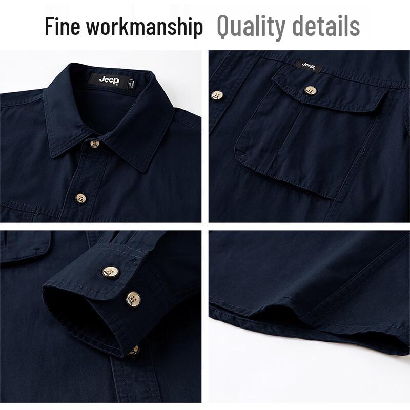 JEEP Men's Pure Cotton Long Sleeve Casual Shirt