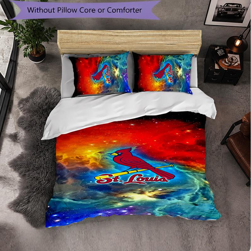 St. Louis Cardinals Pattern Microfiber 3Pcs Bedding Set Decor Duvet Cover Set For Bedroom Home Use