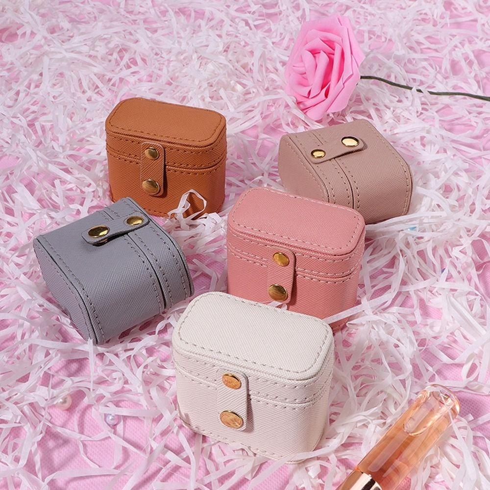 Holder PU Ring Packaging Earrings Jewelry Storage Ring Box Jewelry Display Case Jewelry Organizer