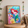 Disney digital oil painting art painting mermaid coral fish handmade diy home decorations
