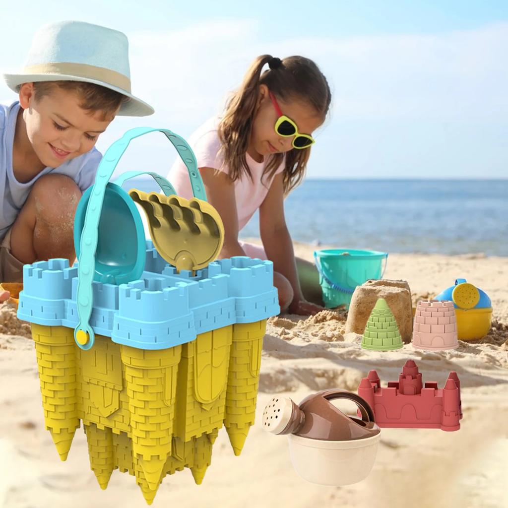 8-Piece Children's Baby Castle Beach Toy Set Large Outdoor Seaside Sand Pool Water Play Snow Mold