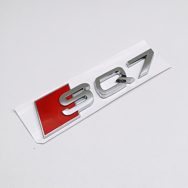 3D ABS Black Audi Logo SQ5 SQ3 SQ8 SQ7 Emblem Letters Sticker Car Rear Trunk Badge Decal For Audi SQ 3 5 7 8 Auto Accrssorie