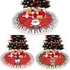 New Year Cloth/Linen Xmas Layout Floor Mat Cover Xmas Decor Christmas Carpet Xmas Tree Skirt