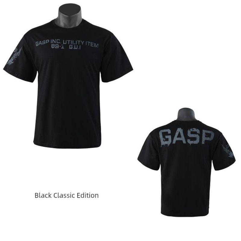 

God Fitness European and American Original Short-Sleeved Trendy Loose Large Size T-Shirt Muscle Full Cotton Sports Half-Sleeved Training T-Shirt Black classic XL Code (Weight 95-105kg)