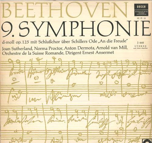 

LP Record ERNEST ANSERMET, ORCHESTRE DE LA SU - Beethoven Symphonie Nr9 D Moll, Op1 J440 DECCA 1961 Germany Classical Used