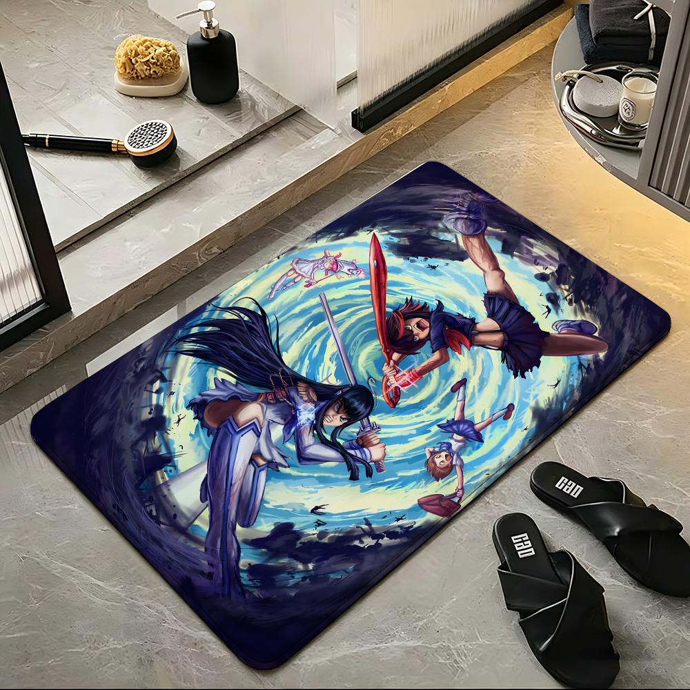 Anime K-Kill La K-Kill Floor Mat Soft Flannel Floor Mat Suitable for Entryways, Living Rooms, Bedrooms, and Bathrooms