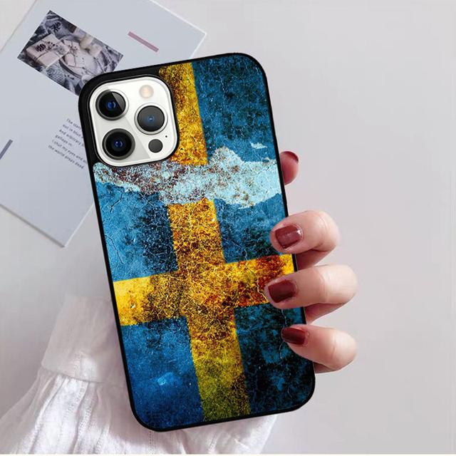 Sweden Flag Phone Case Back Cover for iPhone 17 Air 16 15 14 13 11 12 Pro Max Plus Shell Coque