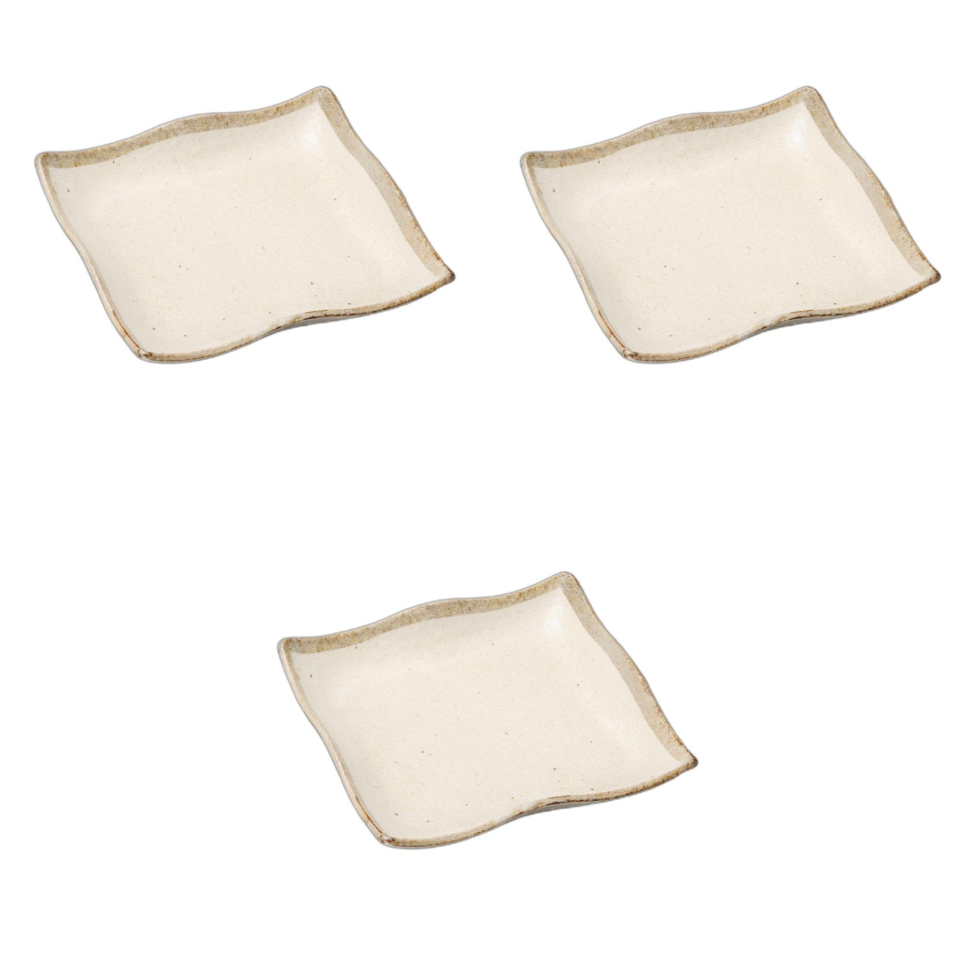 

Set of 3 White Karatsu Square Plates x x Square Setomonohonpo 9.0 [23.5 23.5 4.2 cm] Plates, Ceramic,