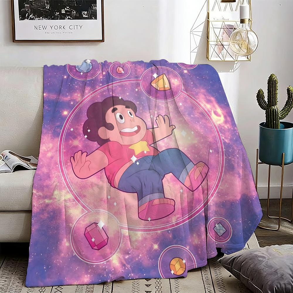 Steven Universe Retro Kraft Throw Lightweight 240g Flannel Blanket Soft Skin-friendly for Summer Cooling 75X95CM