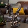 Antique Bronze Lifelike Eagle Sculpture Resin Animal Statue Home Decor Craft Ornament for Bedroom and living room