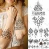 Tatuaggi temporanei unici con fiori mandala per donne uomini Realistici pendenti finti con piume e gemme Tatuaggi adesivi lavabili sull'avambraccio