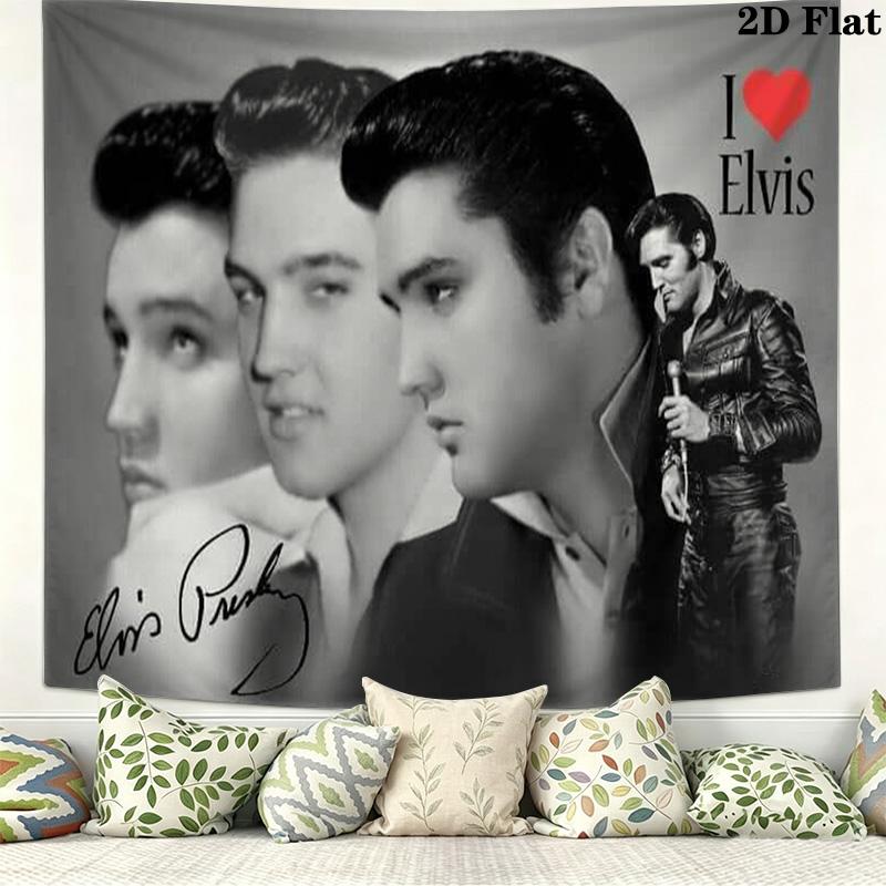 Elvis Poster Wall Tapestry Aesthetic Wall Hanging Printed Fabric Blanket Decorative Tapestries for Bedroom Living Room Home Decor
