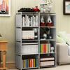 5 Tier Book Shelf 8 Cube Storage  Tall Bookcase Shelf Assembled Freestanding Vertical Storage Rack for Bedroom   Living