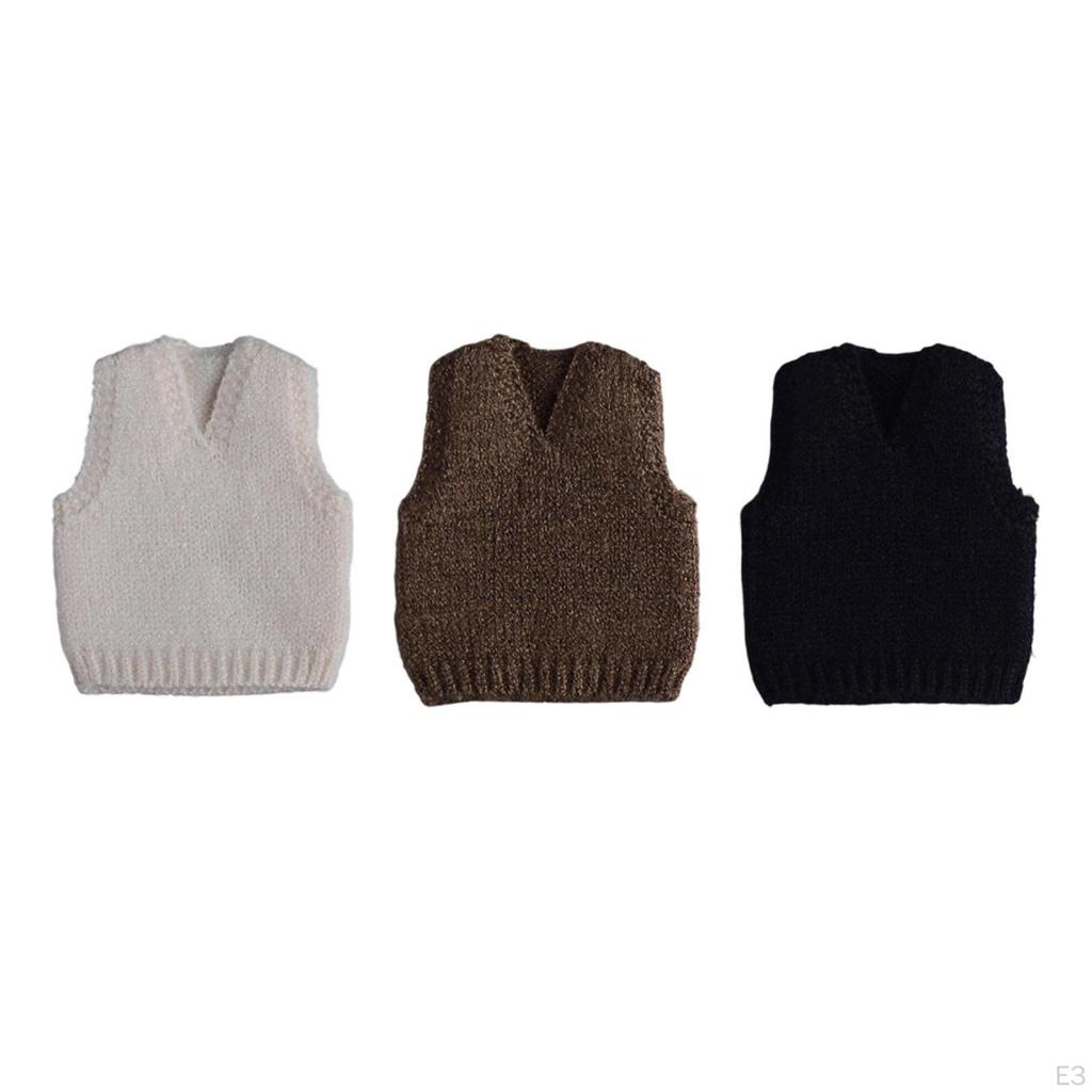 1/ Figure Clothes Doll Knit Sleeveless Vest Mini Trendy Dress Up Miniature Clothing for 6"